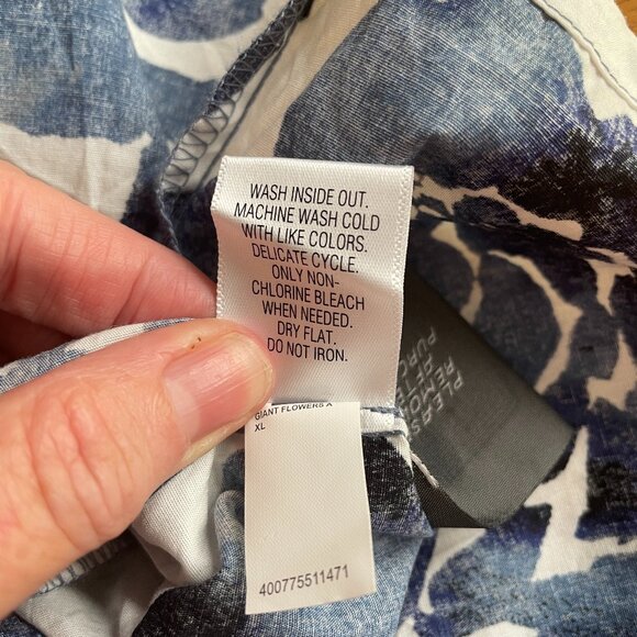 Size XL Simply Vera by Vera Wang blue white sleeveless dress - Picture 12 of 13